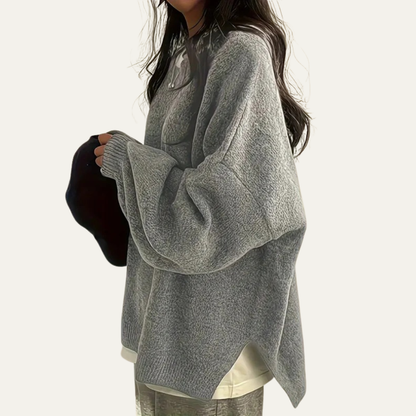 Women’s Relaxed Textured Crewneck Knit Sweater