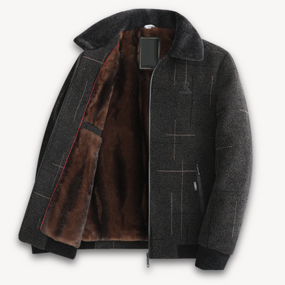 Men's Wool Blend Winter Jacket - Fur Lined, Warm Outerwear