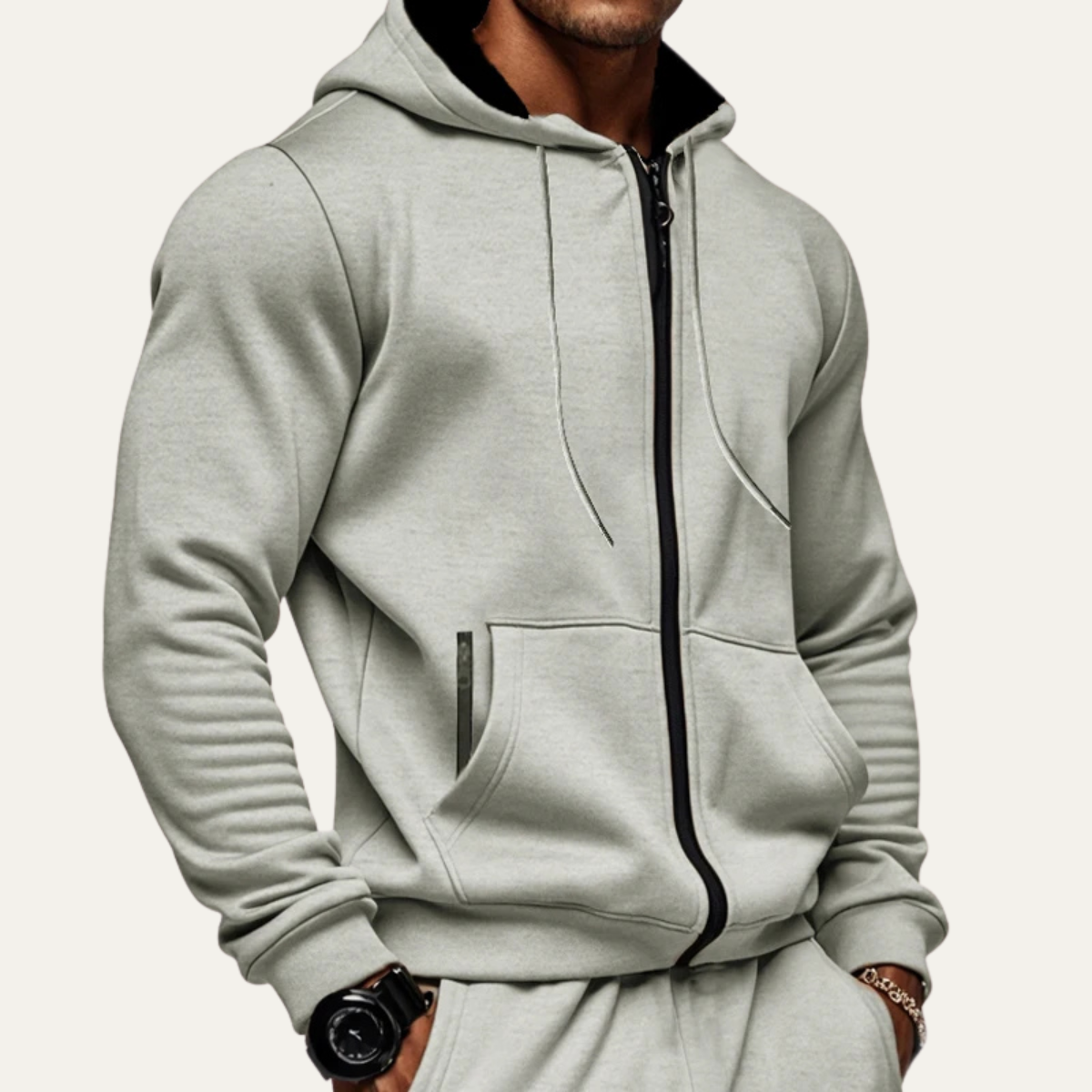 Men’s Warm Corduroy Bomber Jacket with Patch Pockets