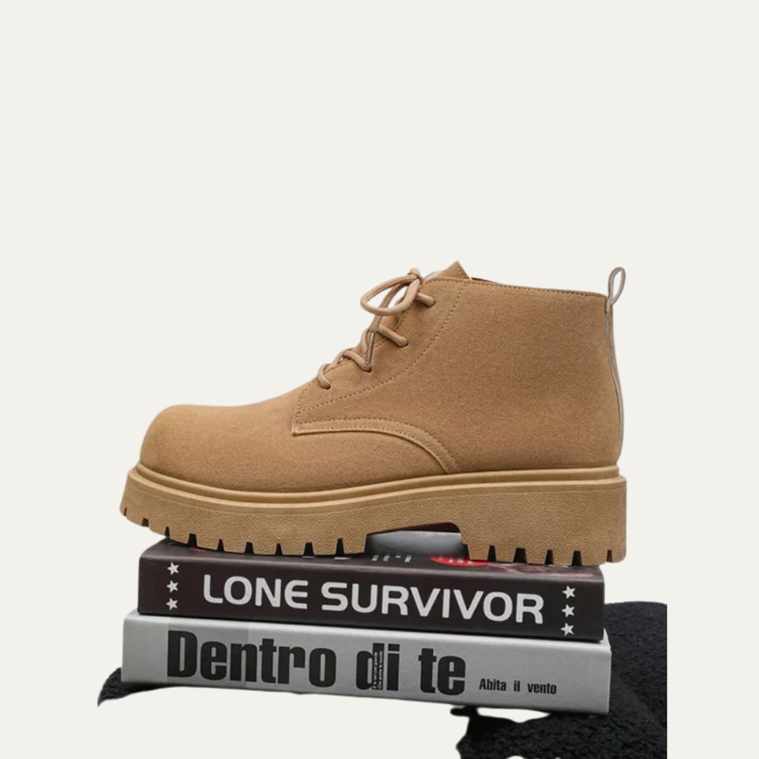 Men’s Retro Lace Up Lug Sole Ankle Boots