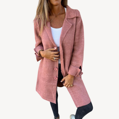 Women's Wool Blend Longline Button Front Coat