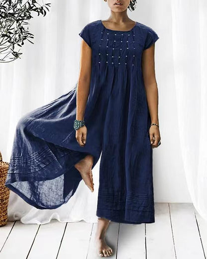 Relaxed Fit Linen Jumpsuit for Women