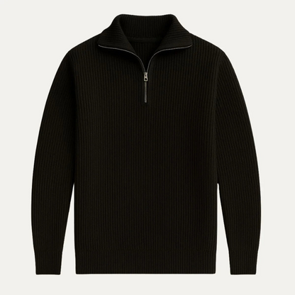 Men’s Wide Rib Quarter Zip Knit Sweater