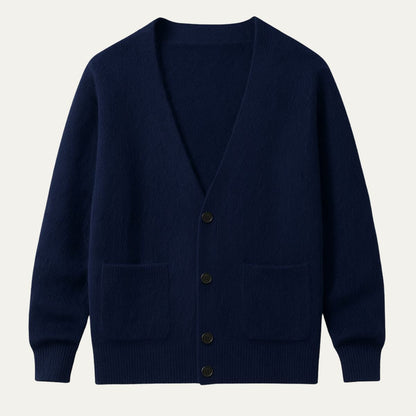 Men’s Cashmere Classic V Neck Knit Button Cardigan