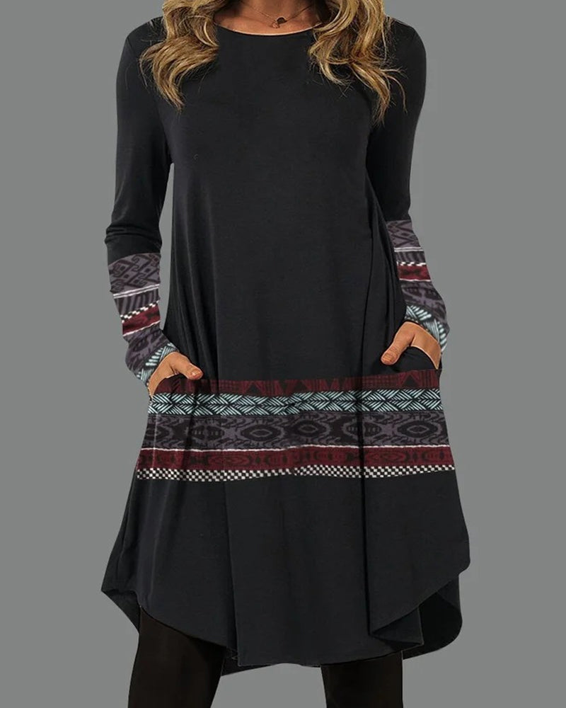 Lightweight Women's Casual Midi Dress with Sleeves - BritishElegance