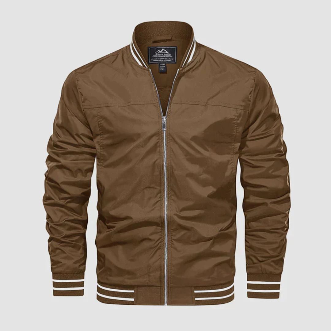 Men’s Classic Striped Trim Bomber Jacket