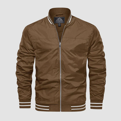 Men’s Classic Striped Trim Bomber Jacket