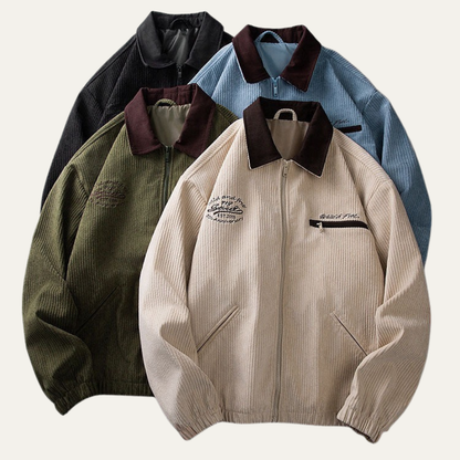 Men’s Oversized Textured Workwear Zip Jacket