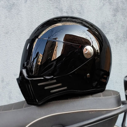 Black Full Face Motorcycle Helmet DOT ECE Certified