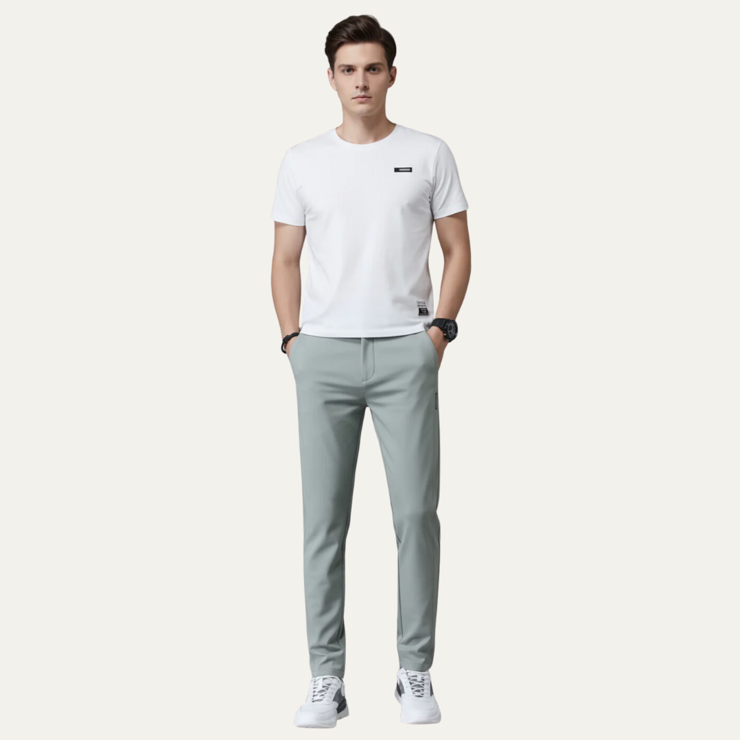 Men’s Slim Fit Flat Front Stretch Pants