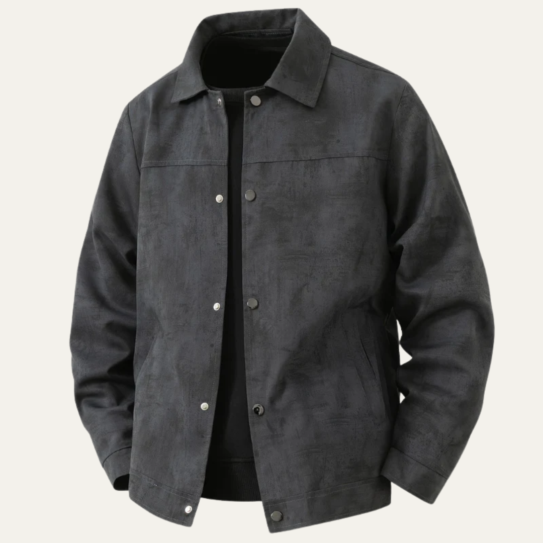 Men’s Distressed Texture Chore Shirt Jacket