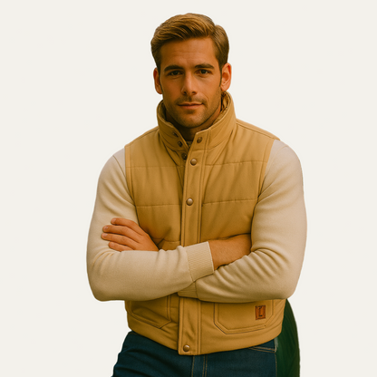Men’s Quilted Stand Collar Puffer Vest
