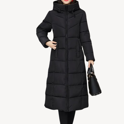 Long Hooded Puffer Coat Women