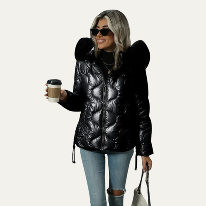 Women’s Metallic Quilted Puffer Jacket