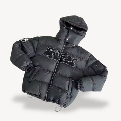 Men's Graphic Hooded Puffer Jacket