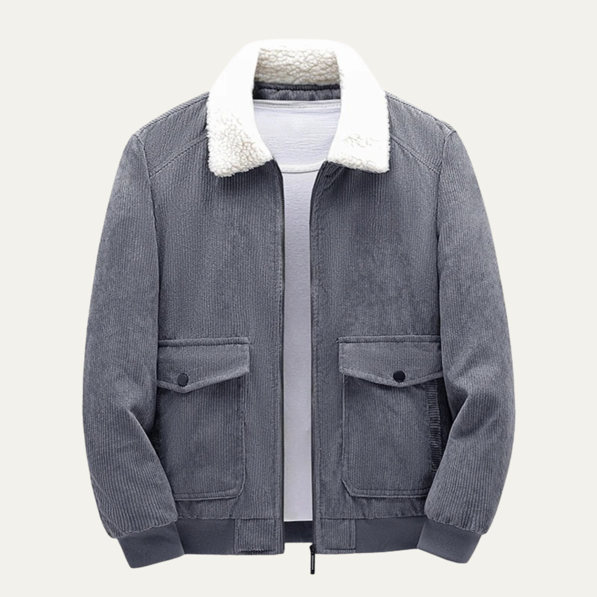 The Positano Men’s Corduroy Fleece Lined Collar Jacket