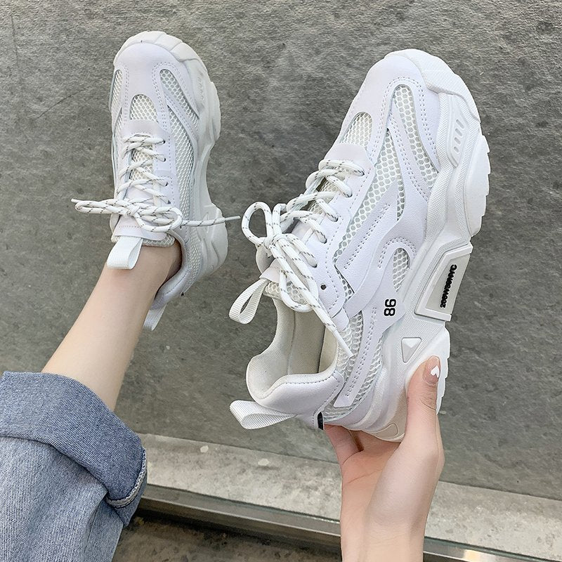 Bright Neon Women's Fashion Sneakers with Numeric Details