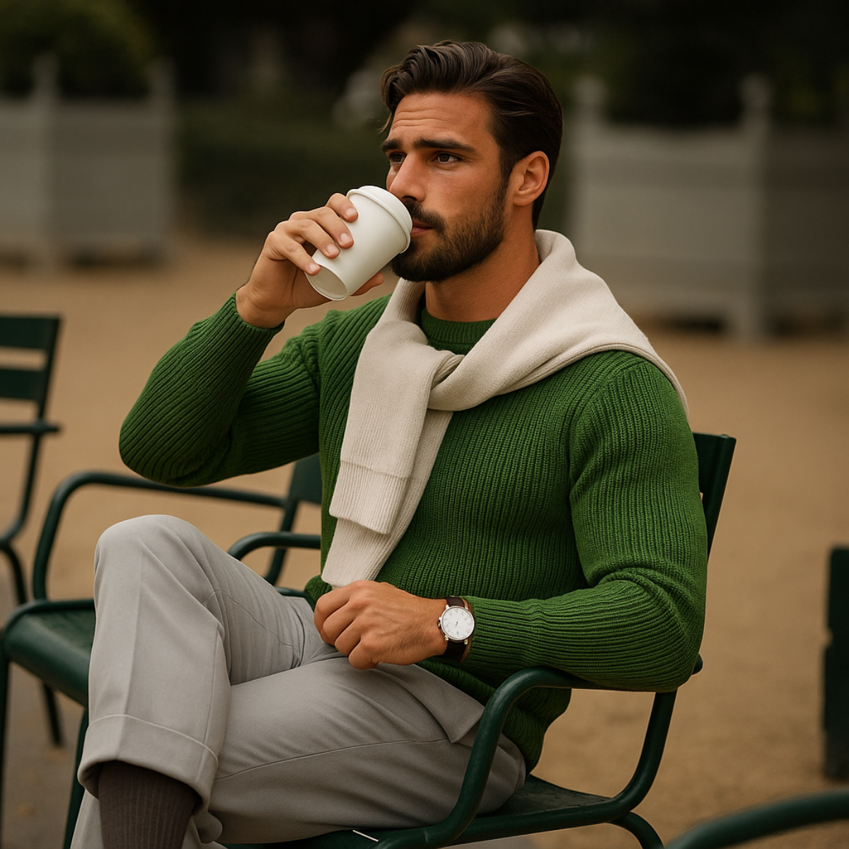 Men’s Ribbed Knit Crewneck Sweater