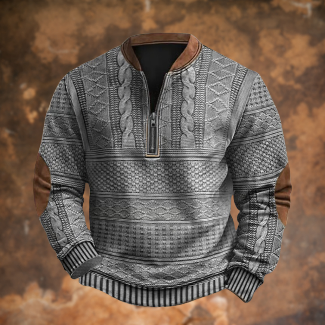 Men's sweatshirt with full-length zipper and side pockets