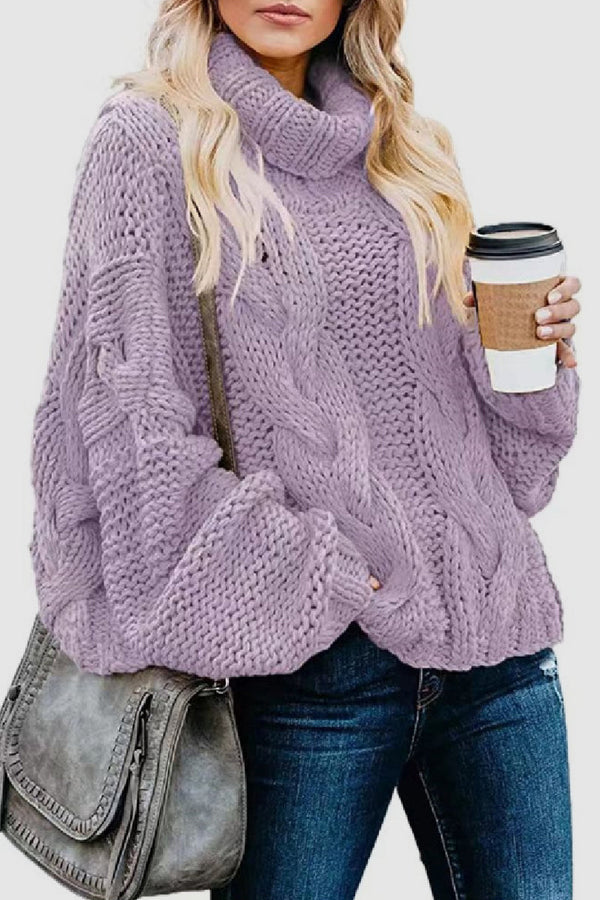 Women's Soft Knit Turtleneck Sweater in Classic Style