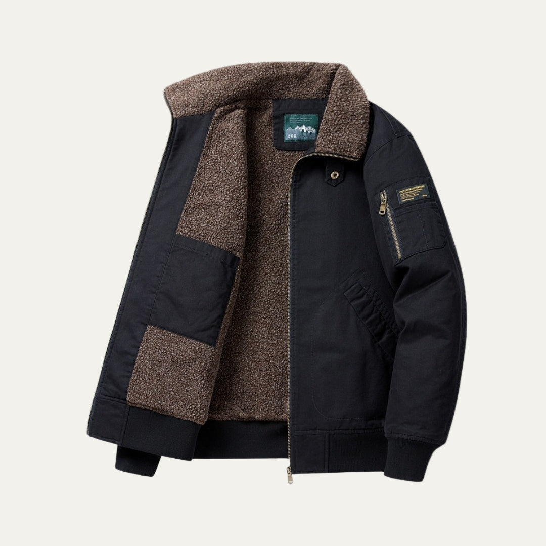 Men’s Fleece Lined Aviator Bomber Jacket