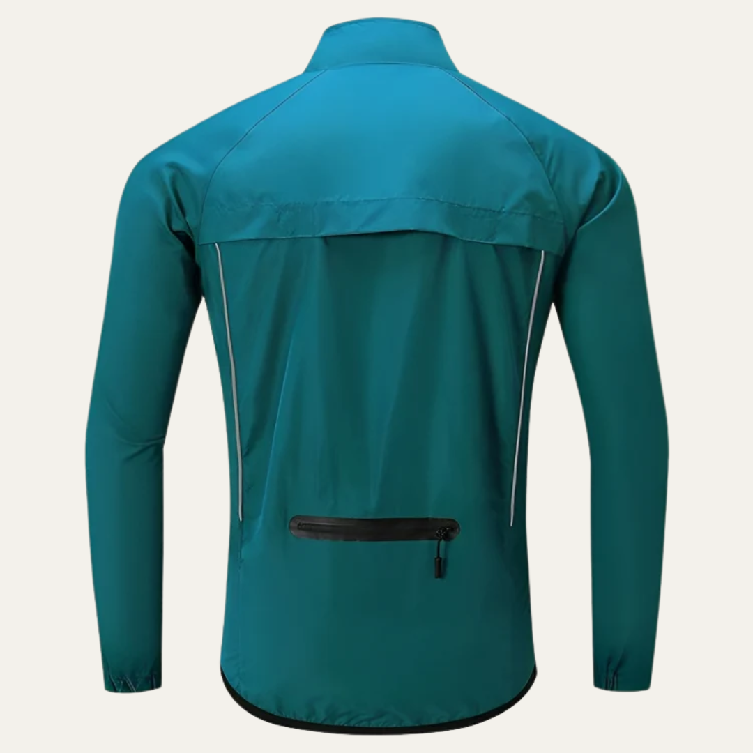 Men’s Reflective High Collar Full Zip Cycling Jacket