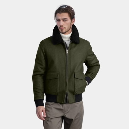 Woolen Collar Jacket Gray