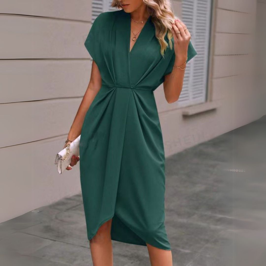 Chic Flowy Knee Length Dress for Ladies