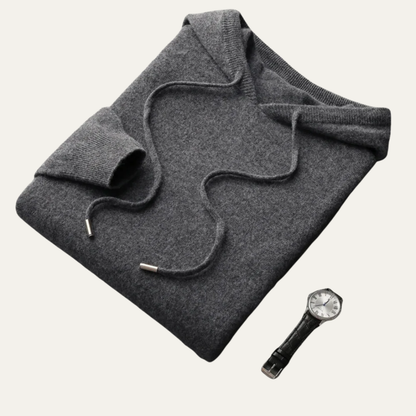 Men’s Hooded Sweater with Adjustable Drawstring Hood