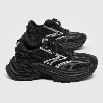 Breathable Sneakers Black Mesh