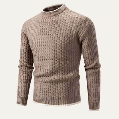Men’s Textured Vertical Pattern Knit Sweater