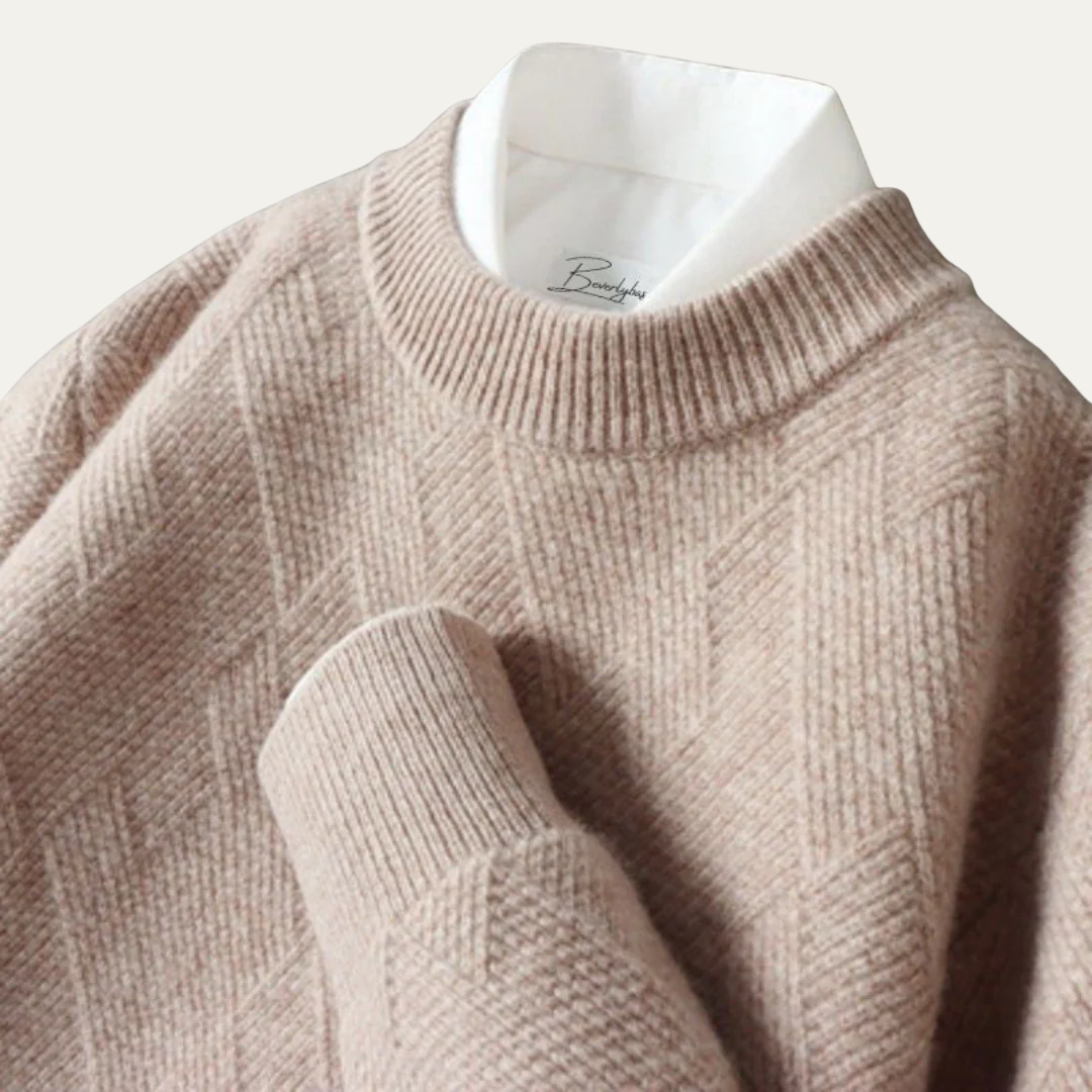 Men’s Geometric Knit Crew Neck Sweater