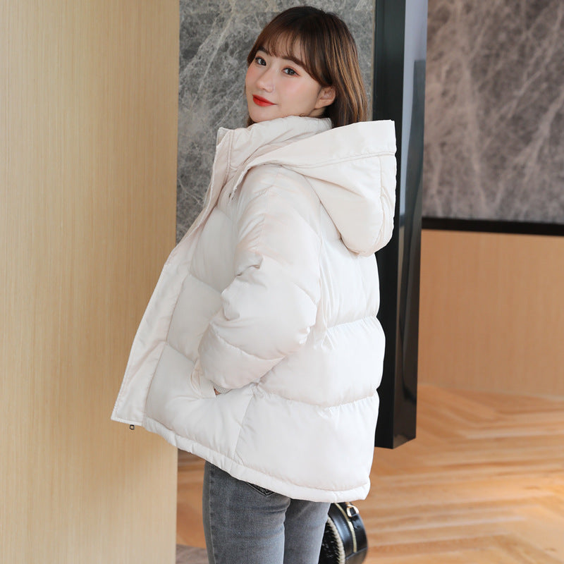 Warm Puffer Coat for Women with Hood