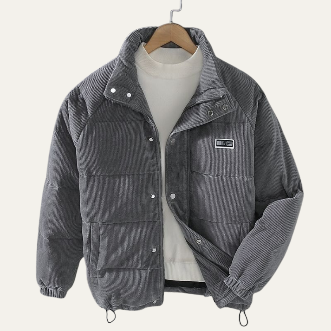 Men’s Corduroy Quilted Padded Puffer Jacket
