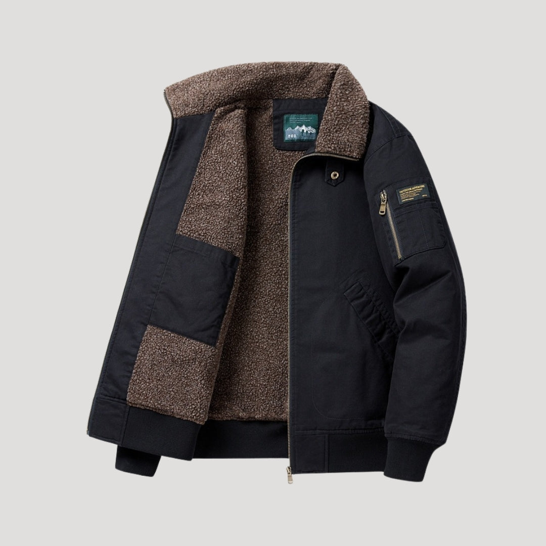 Cevori Casual Winter Coat Fleece Bomber Jacket