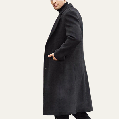 Men’s Tailored Long Single Breasted Formal Overcoat