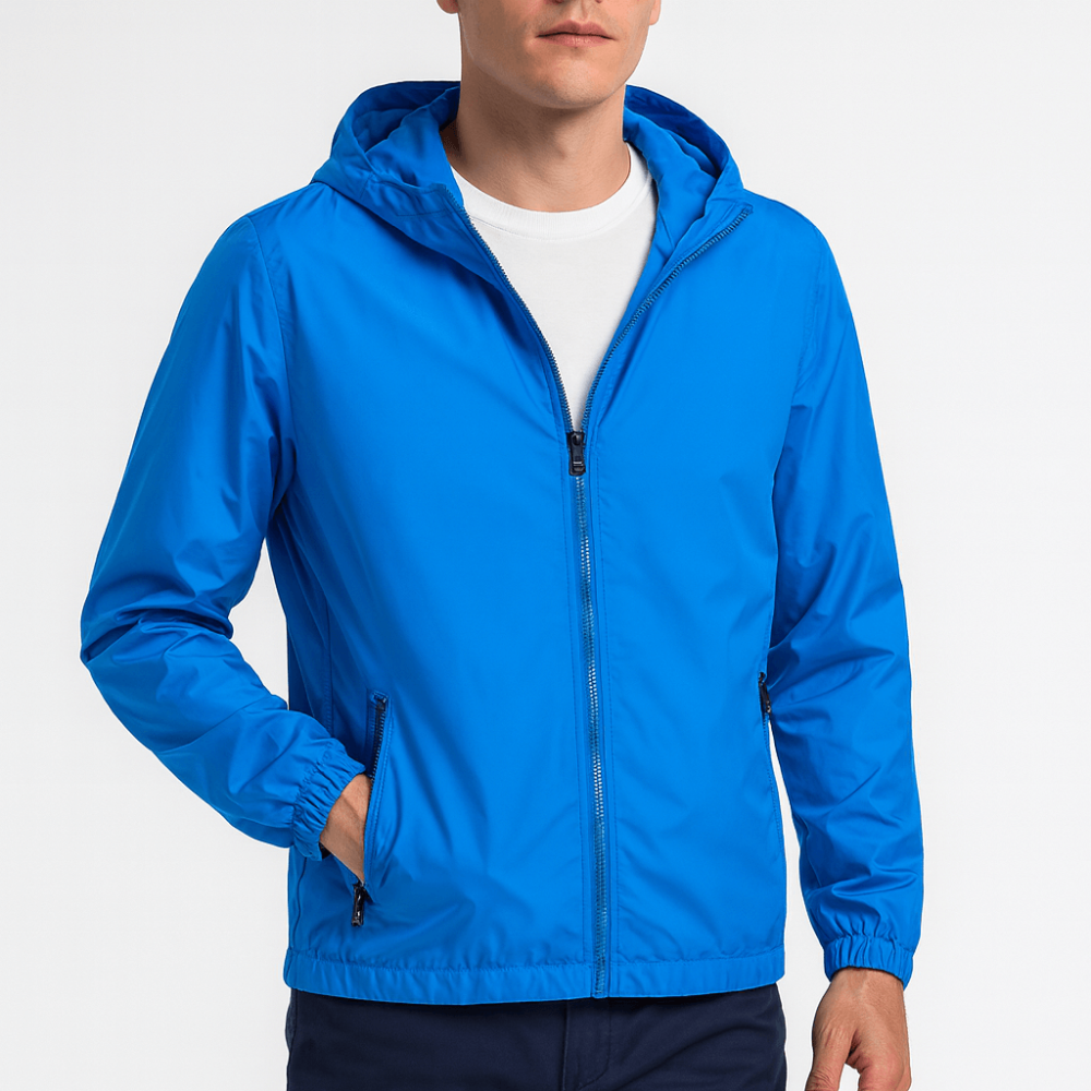 Men’s Lightweight Full Zip Hooded Windbreaker