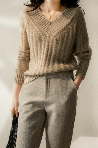 Romy | Women's V-Neck Knit Sweater