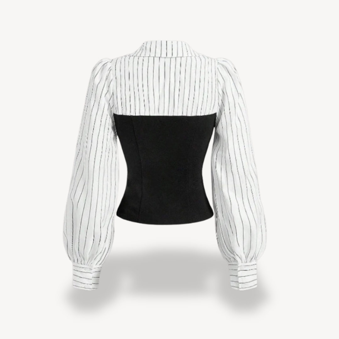 Striped Puff Sleeve Top for Women