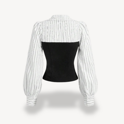 Striped Puff Sleeve Top for Women