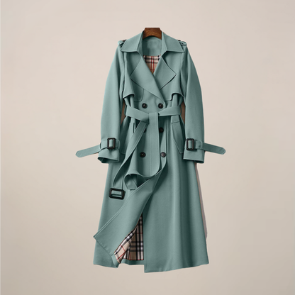 Women’s Classic Belted Trench Coat – Timeless Double-Breasted Design