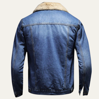 Men’s Wide Wale Corduroy Faux Fur Collar Bomber Jacket