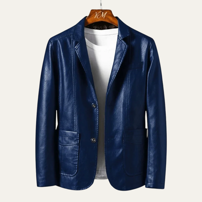 Men’s Sleek Leather-Look Blazer