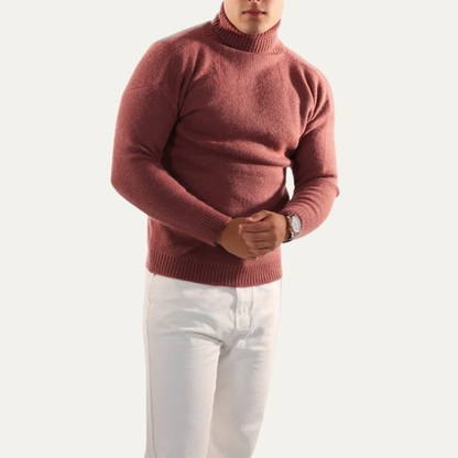 Men’s Plush Oversized Turtleneck Sweater