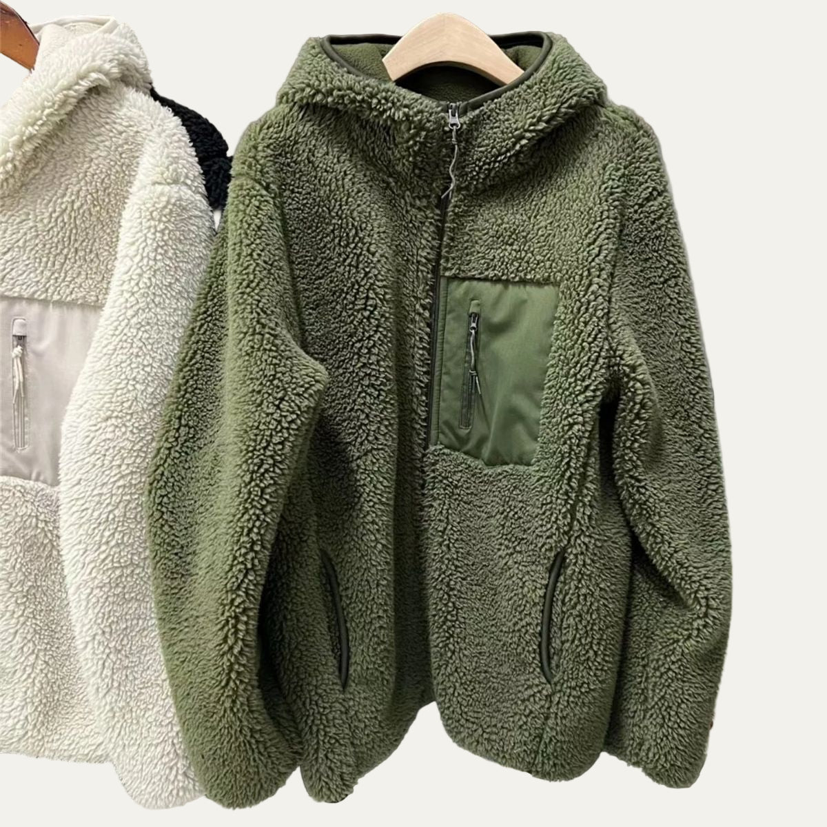 Men’s Hooded Full Zip Sherpa Fleece Jacket