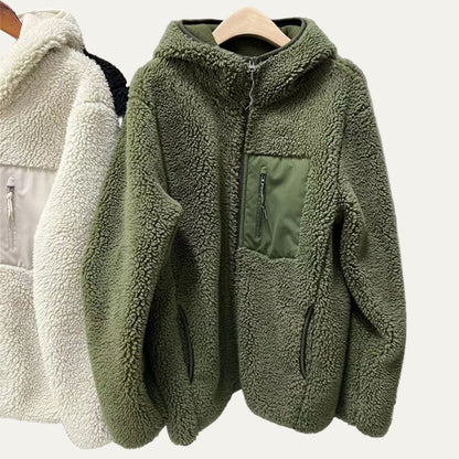 Men’s Hooded Full Zip Sherpa Fleece Jacket