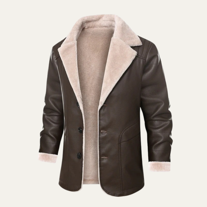 Men’s Faux Shearling Lined Blazer Jacket