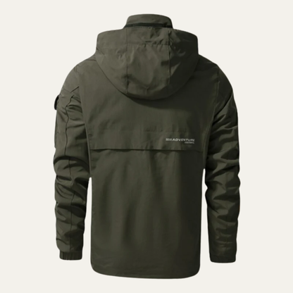 Men’s Heavy Duty Tactical Jacket with Hood and Sleeve Cargo Pocket
