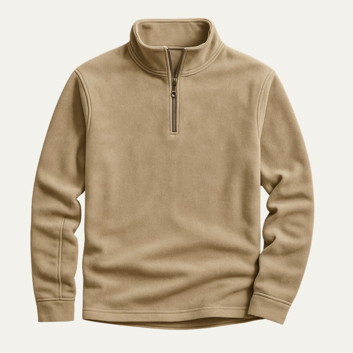 Men’s Textured Quarter Zip Stand Collar Pullover