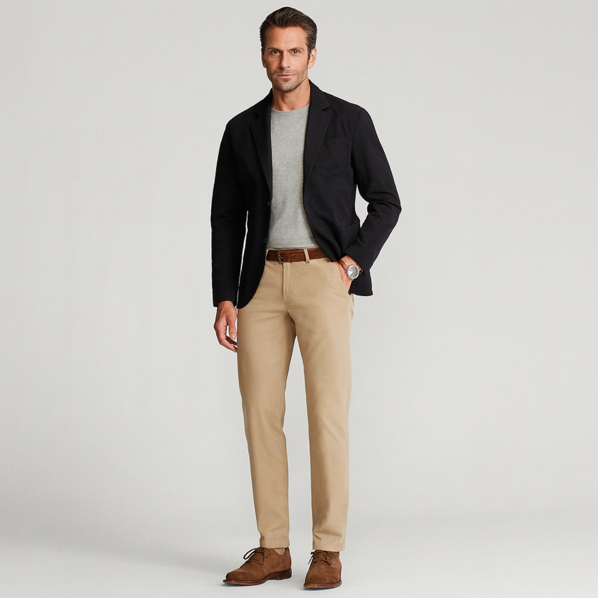 Men’s Casual Cotton Two Button Blazer